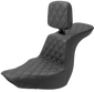 SADDLEMEN Tour Step-Up Seat - Rider Backrest - Full Latice Stitch - FLSB/FXLR '18-'24 818-29-195BR