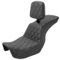 SADDLEMEN Tour Step-Up Seat - Rider Backrest - Front Lattice Stitch - Dyna '06-'17 806-04-192BR