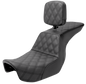 SADDLEMEN Tour Step-Up Seat - Rider Backrest - Full Lattice Stitch - Dyna '06-'17 806-04-195BR