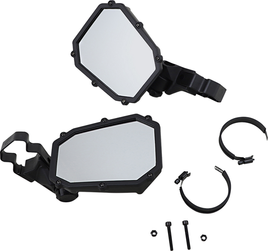 MOOSE OFFROAD Mirror - Elite - Side View - Octagon - Black MEMIRKIT-ES1CCS