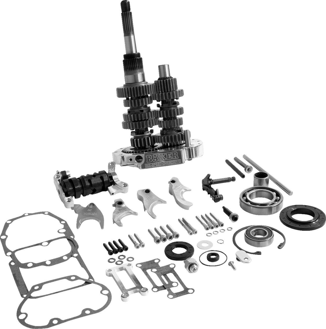 BAKER DRIVETRAIN Overdrive 6-Speed Gear Set, Polished OD6-404SP-02