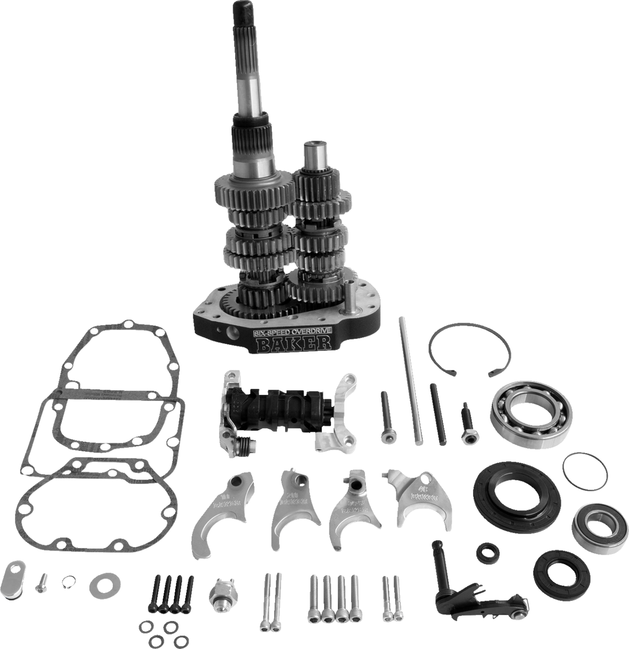 BAKER DRIVETRAIN Overdrive 6-Speed Gear Set for Softail, Dyna, FXR - Part OD6-401S-03