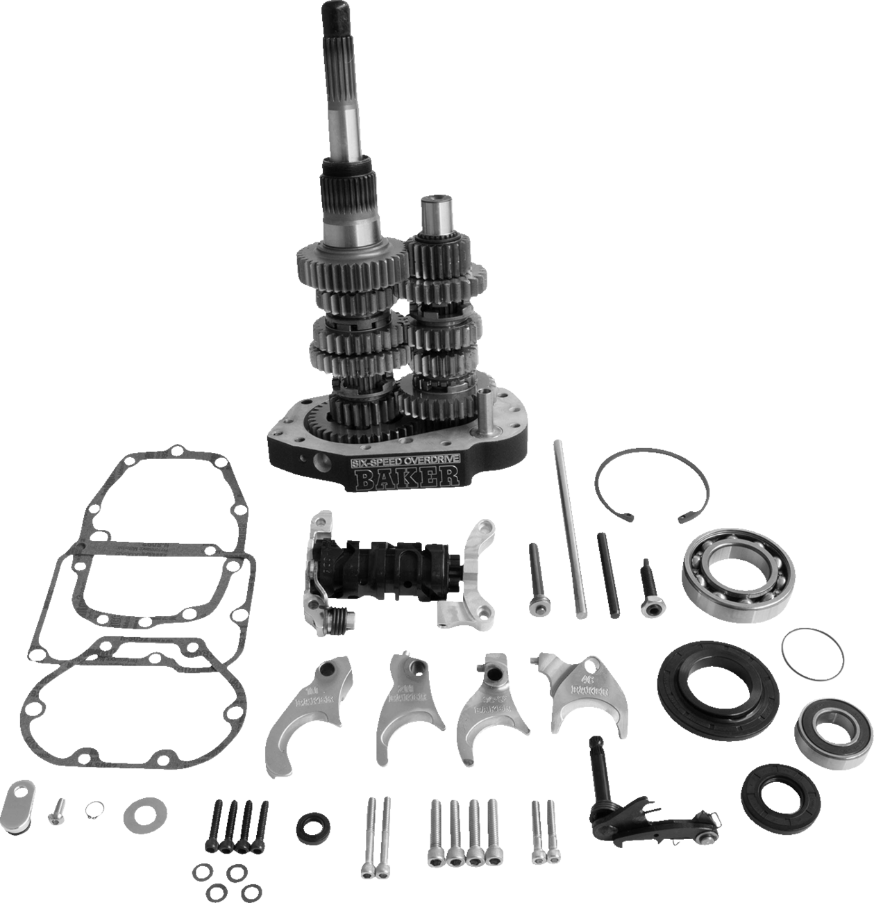 BAKER DRIVETRAIN Overdrive/6-Speed Gear Set for Harley-Davidson '00-'06 - Part Number OD6-401P-03