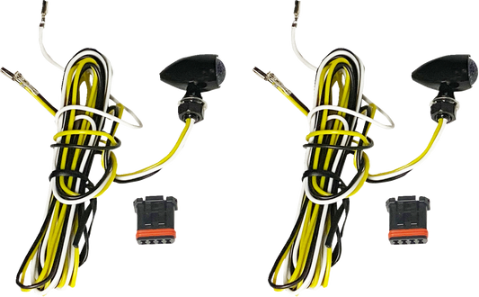 CUSTOM DYNAMICS Micro Bullet Turn Signals - LED - Amber/White - Black CD-MICRO-AW2-B