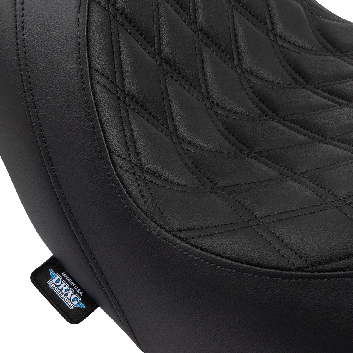 DRAG SPECIALTIES SEATS Predator Seat - Double Diamond w/ Black Sitching - Vinyl - FLSB/FXLR '18-'23 0802-1517