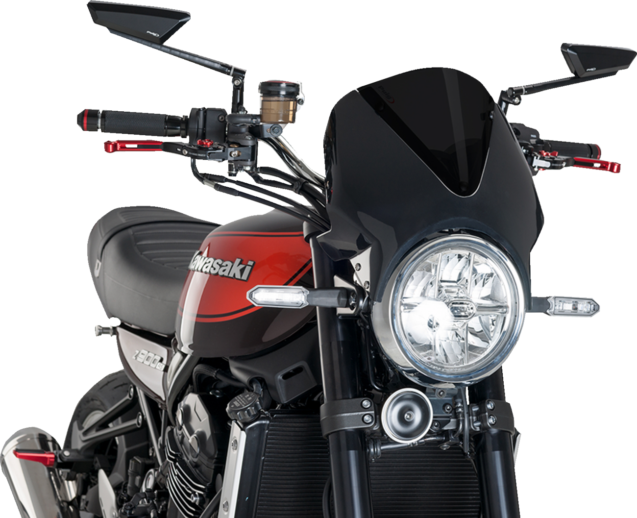PUIG HI-TECH PARTS Windscreen - 13" - Black/Dark Smoke - Z900RS/SE 024NF