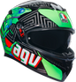 AGV K3 Helmet - Kamaleon - Black/Red/Green - Medium 2118381004013M