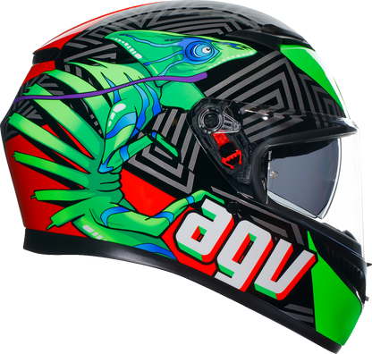 AGV K3 Helmet - Kamaleon - Black/Red/Green - Large 2118381004013L