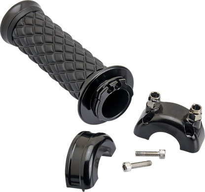 BILTWELL Alumicore Grips - Custom - Black 6606-201-01