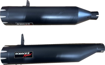 BASSANI XHAUST 4" Slip-On Mufflers - Black 8CH17B