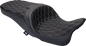 DRAG SPECIALTIES SEATS Freedom Seat - Vinyl - Double Diamond Silver Stitch - FLH '09-'23 0801-1482