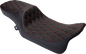 DRAG SPECIALTIES SEATS Predator 2-Up Seat - Vinyl - Double Diamond Red Stitch - w/o Backrest - FL '08-'23 0801-1494