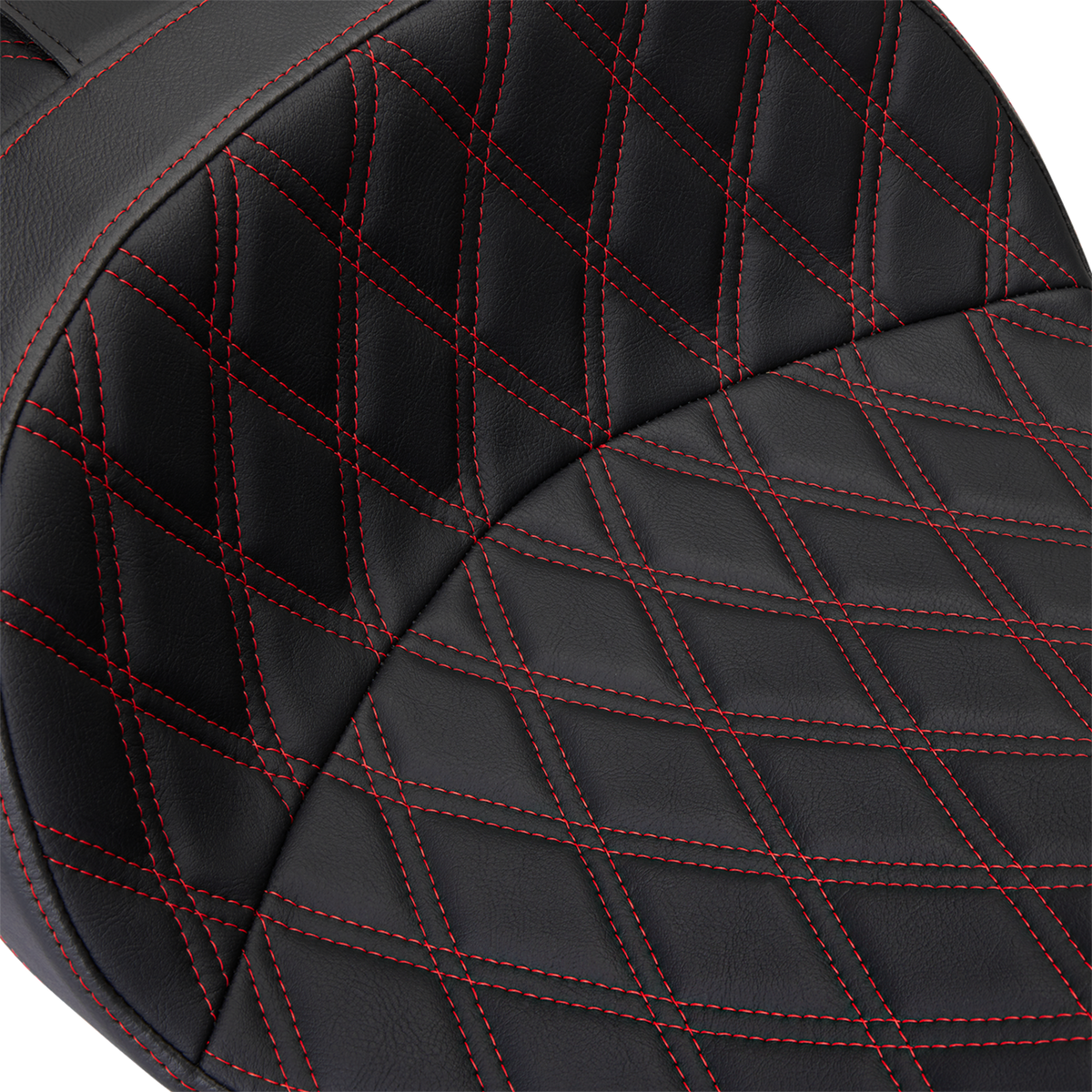 DRAG SPECIALTIES SEATS Freedom Seat - Vinyl - Double Diamond Red Stitch - FLH '09-'23 0801-1484