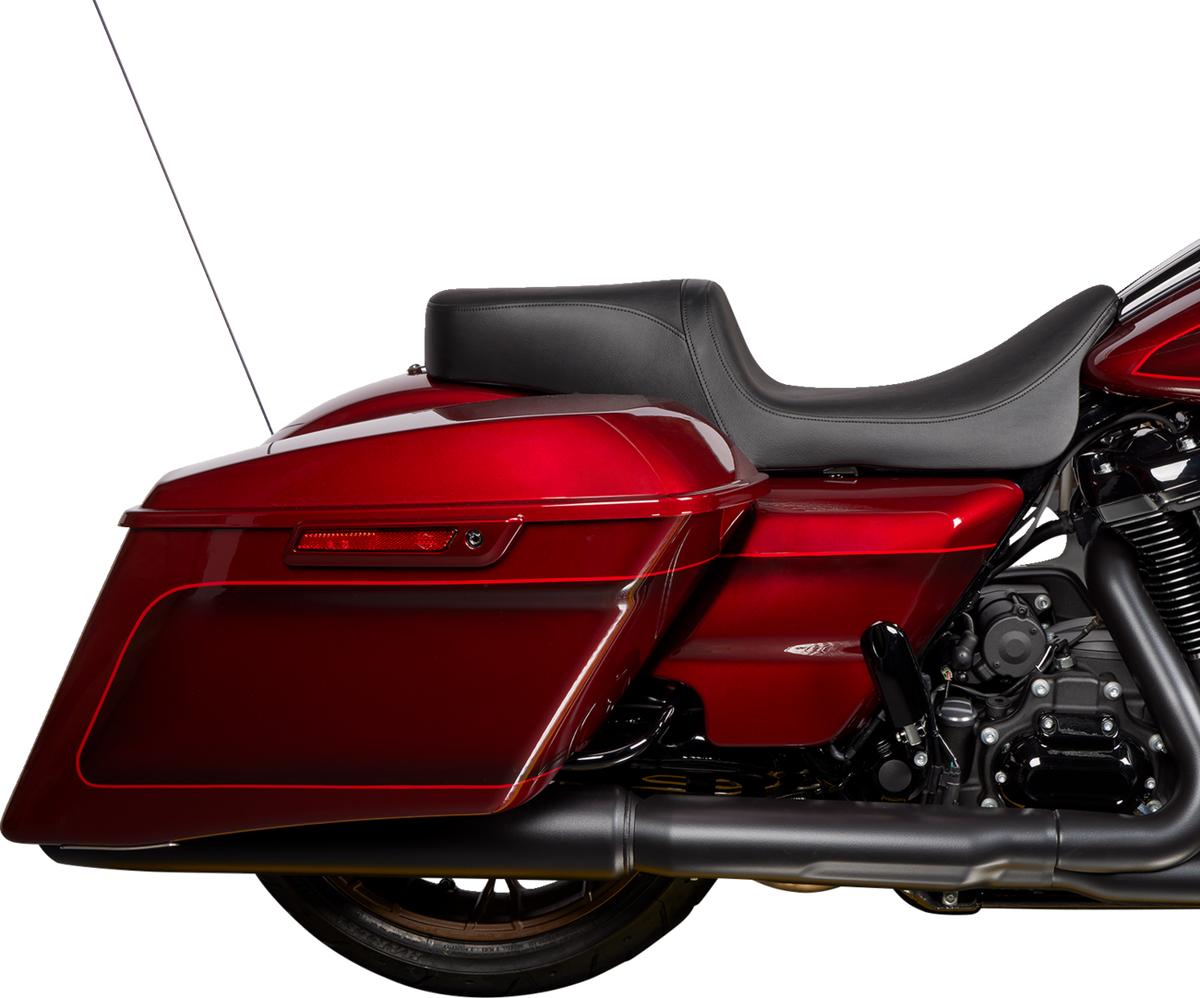 DRAG SPECIALTIES SEATS Predator 2-Up Seat - Vinyl - Black - Smooth - w/o Backrest - FLH/FLT '08-'24 0801-1487