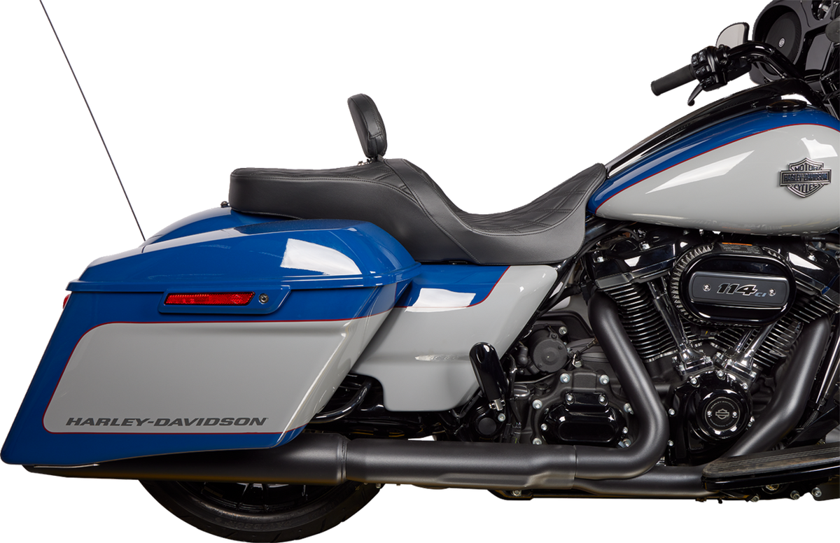 DRAG SPECIALTIES SEATS EZ Glide II Backrest - Small - Vinyl - Double Diamond Black Stitch 0822-0537