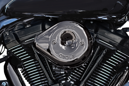 S&S CYCLE Stealth Teardrop Air Cleaner Cover - M8 - Lava Chrome 170-0779