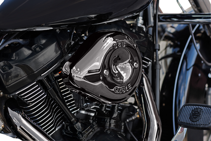 S&S CYCLE Stealth Teardrop Air Cleaner Cover - M8 - Lava Chrome 170-0779