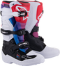 ALPINESTARS Youth Tech 7S Boots - White/Black/Rainbow - US 7 / EU 40.5 2015017-289-7