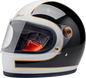 BILTWELL Gringo S Helmet - Gloss White/Black Tracker - Small 1003-566-502