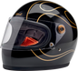 BILTWELL Gringo S Helmet - Gloss Black Flames - XS 1003-567-501