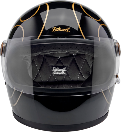 BILTWELL Gringo S Helmet - Gloss Black Flames - 2XL 1003-567-506