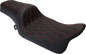DRAG SPECIALTIES SEATS Predator 1Up Seat - Vinyl - Double Diamond Red Stitch - FLH '08-'23 08011491