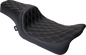 DRAG SPECIALTIES SEATS Predator 1Up Seat - Vinyl - Double Diamond Silver Stitch - FLH '08-'23 08011489