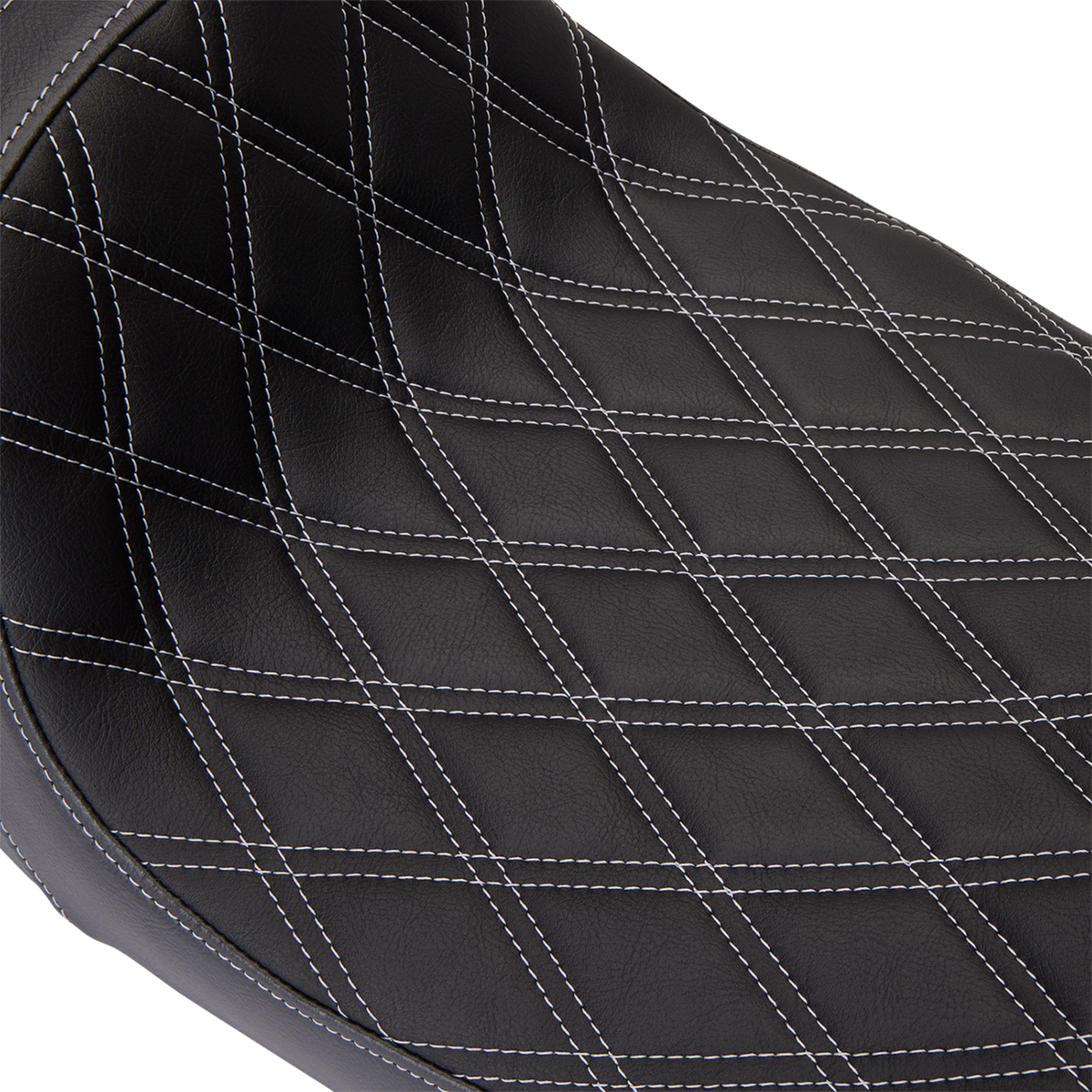 DRAG SPECIALTIES SEATS Predator 1Up Seat - Vinyl - Double Diamond Silver Stitch - FLH '08-'23 08011489