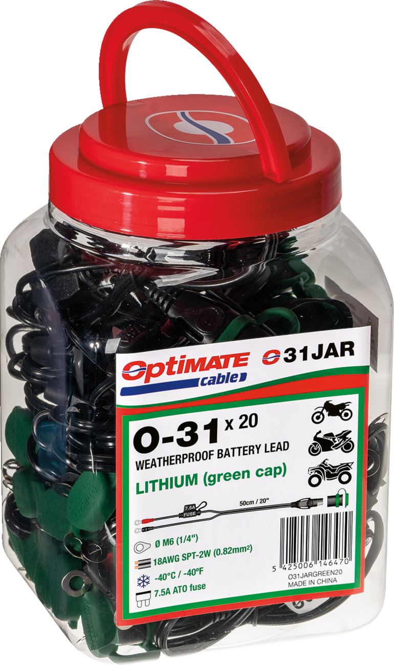 TECMATE Charging Cable - OptiMate - O-31S - 20 Pack O-31SJAR