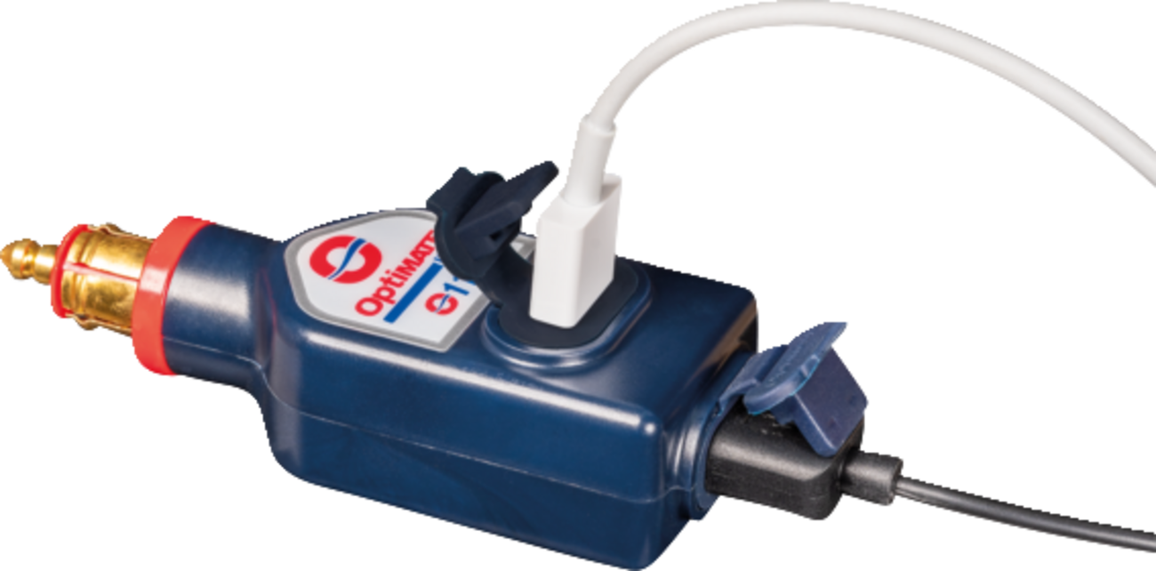 TECMATE Dual USB Charger - 180° BIKE Plug - USB-A/USB-C O-119