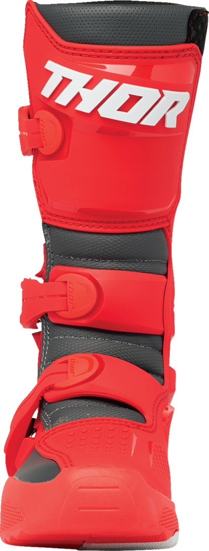 THOR Youth Blitz XR Boots - Red/Charcoal - US 3 3411-0754