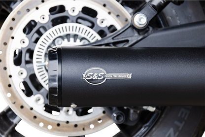 S&S CYCLE 2-into-1 Grand National Exhaust System - Black - Race Only 4111-266-R