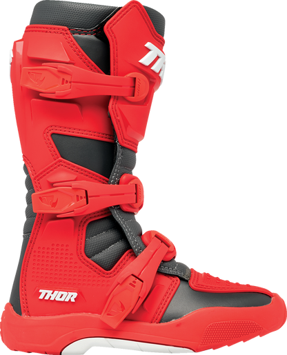 THOR Youth Blitz XR Boots - Red/Charcoal - US 3 3411-0754