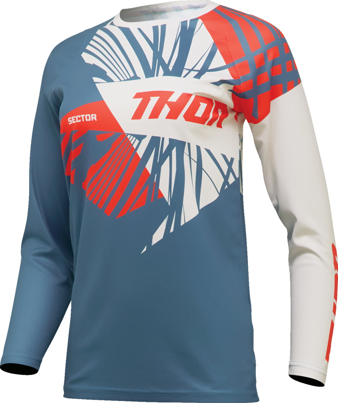 THOR Women's Sector Split Jersey - Blue Steel/Vintage White - Large 2911-0297