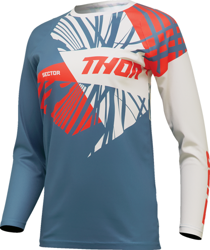 THOR Women's Sector Split Jersey - Blue Steel/Vintage White - 2XL 2911-0299