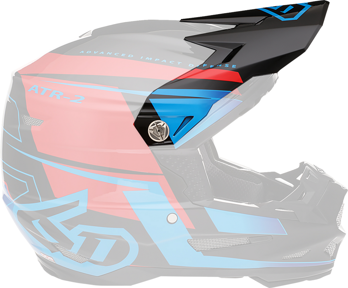 6D HELMETS ATR-2 Visor - Mach - Black/Red/Blue 72-6117