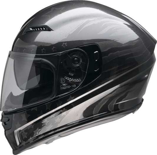 Z1R Jackal Helmet Patriot Stealth XS with Anti-Fog Shield and Drop-Down Sun Visor