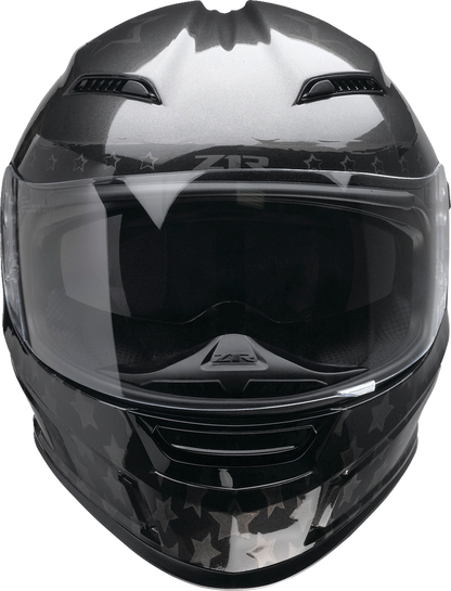 Z1R Jackal Helmet Patriot Stealth XS with Anti-Fog Shield and Drop-Down Sun Visor