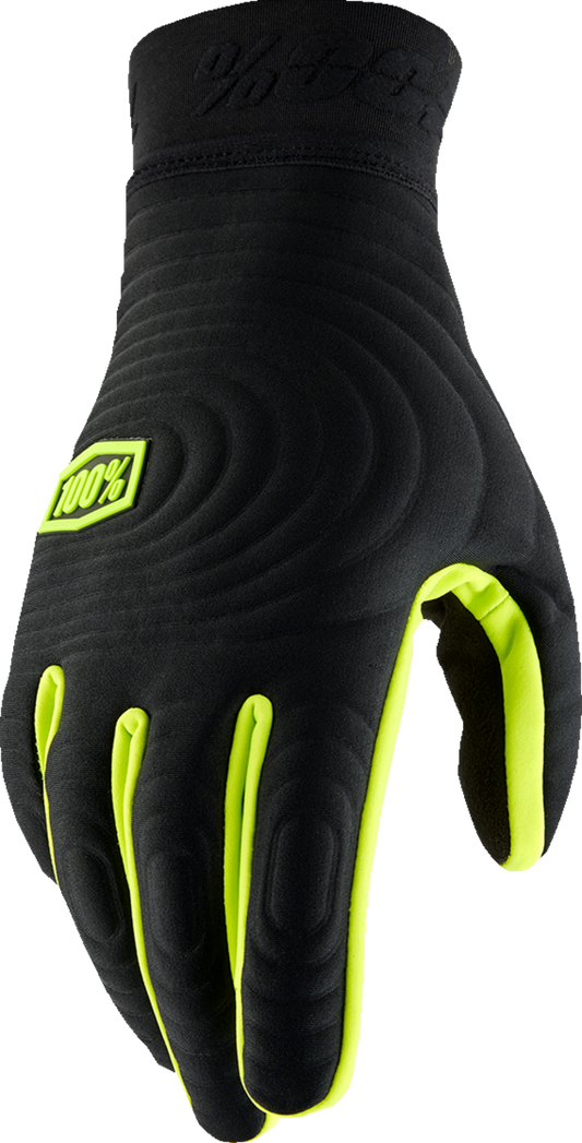 100% Brisker Xtreme Gloves - Black/Fluo Yellow - Small 10030-00001