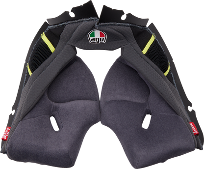 AGV Pista GP RR Cheek Pads - Gray/Yellow - XL 2018500056499XL