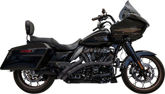 BASSANI XHAUST Sweeper Radial Exhaust System with Slotted Heat Shields - Black 1F22FB