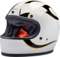 BILTWELL Gringo Helmet - Flames - White/Black - XS 1002-561-501