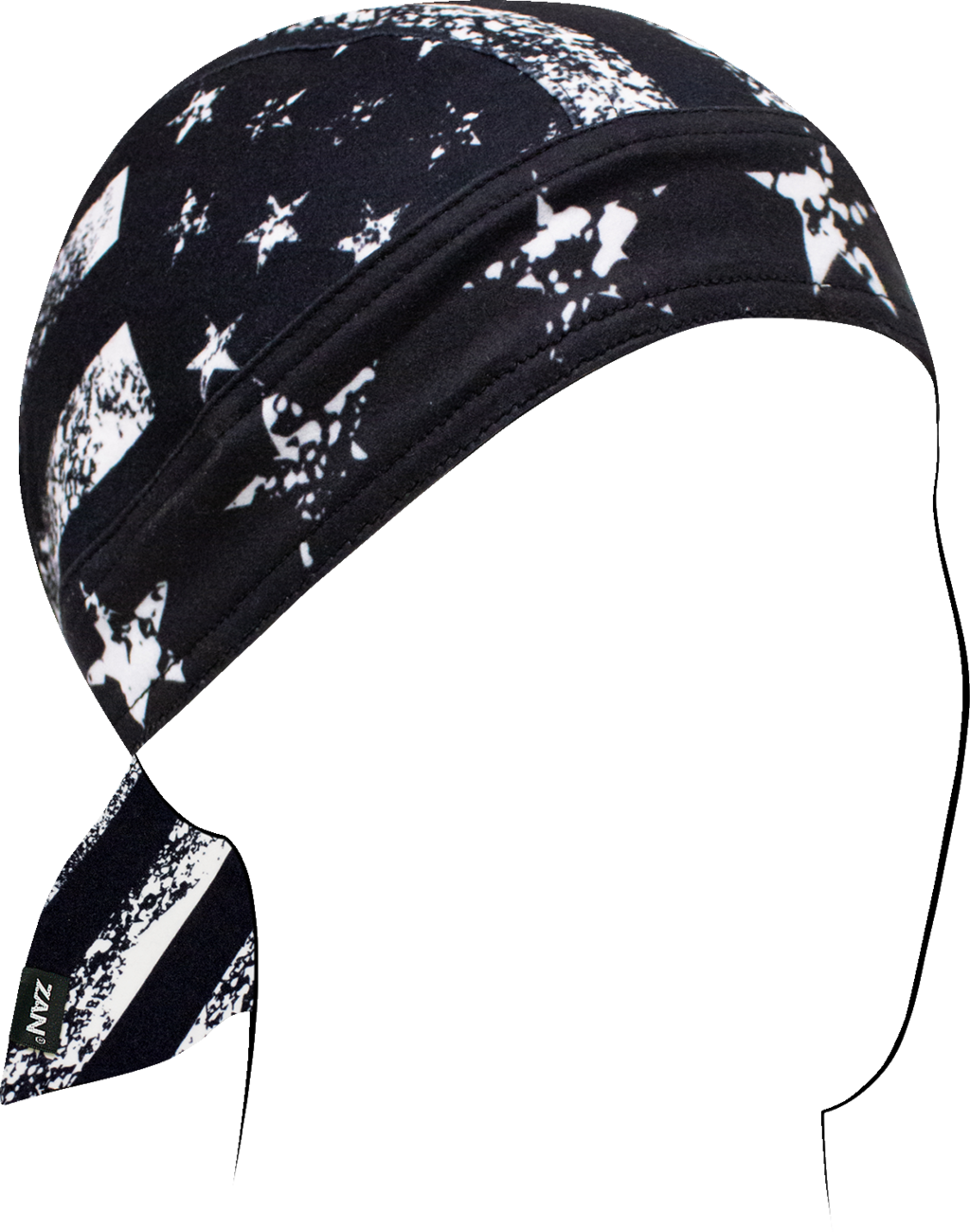 ZAN HEADGEAR Flydanna® SportFlex® Distressed Flag Head Cover - Black and White ZL164