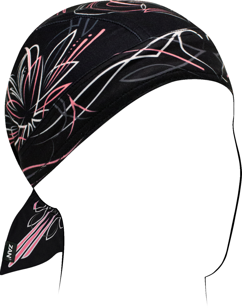 ZAN HEADGEAR Flydanna® SportFlex® Pinstripe Heart ZL152 - Soft, Stretchable Head Cover With UV Protection