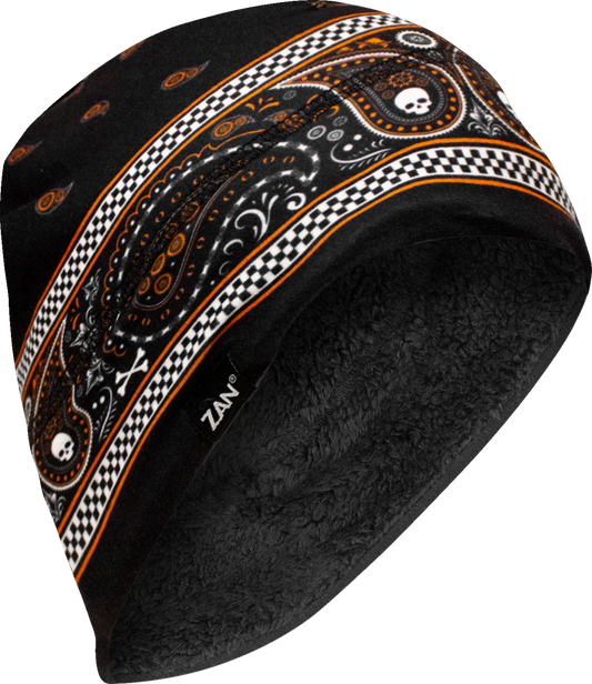 ZAN HEADGEAR SportFlex® Helmet Liner WHLH197 with High Pile Fleece Lining and UV Protection in Black/Orange