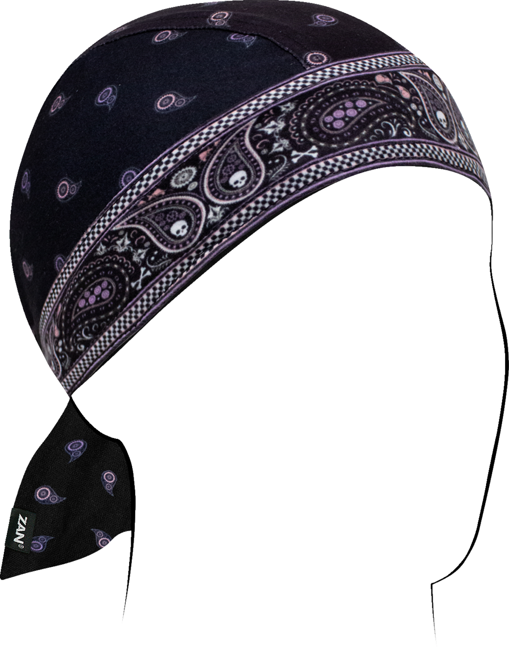ZAN HEADGEAR Flydanna® SportFlex® Paisley Classic Head Wrap - Pink and Purple ZL019