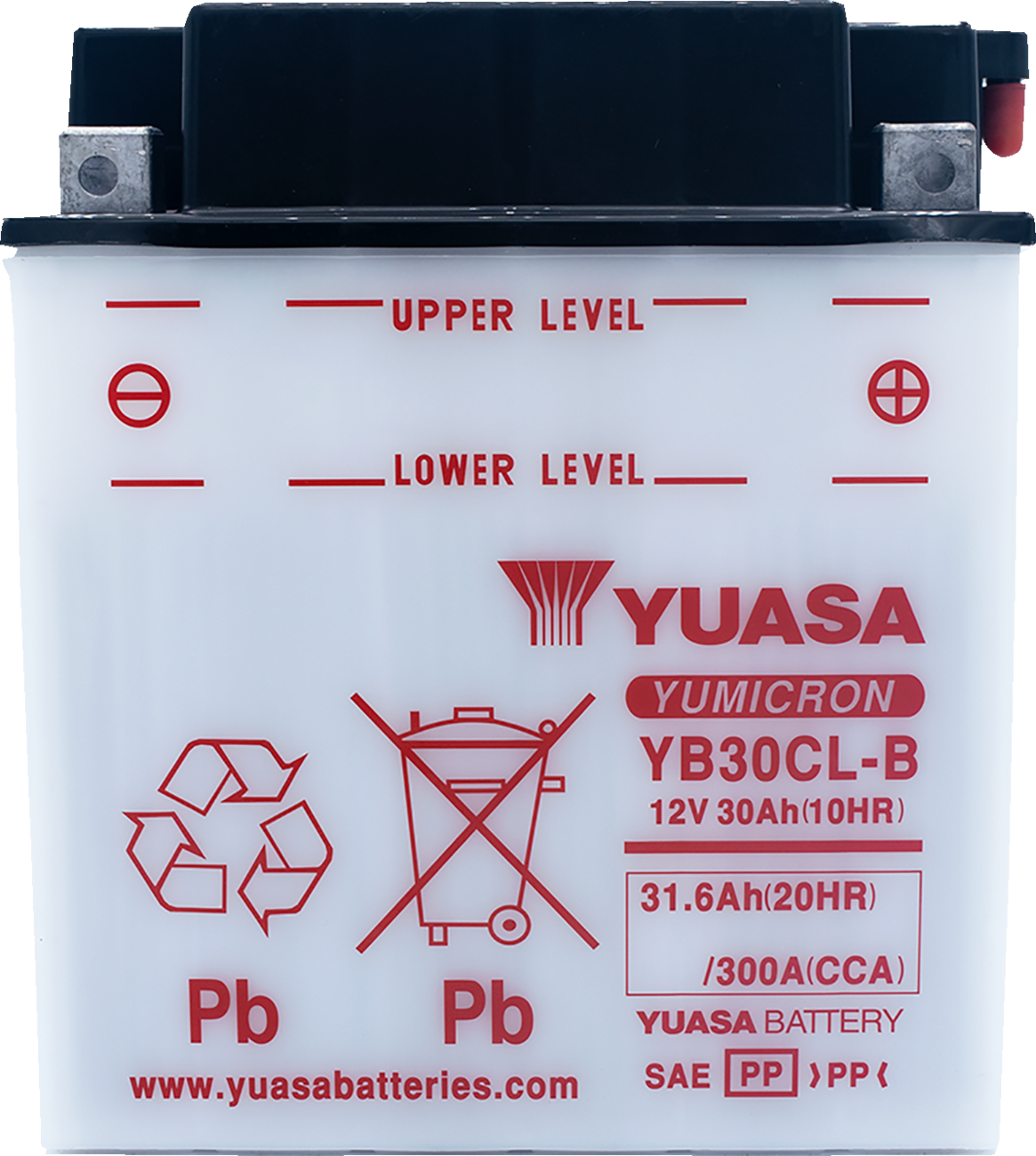 YUASA YUAM2230CTWN YB30CL-B Lead-Acid Battery - Shipped Dry with Powerful Performance