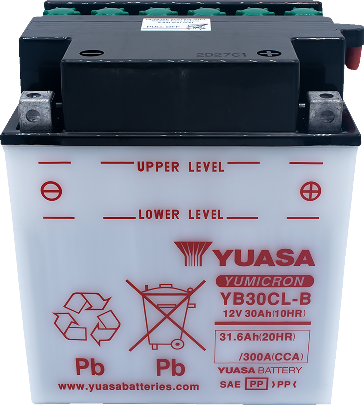 YUASA YUAM2230CTWN YB30CL-B Lead-Acid Battery - Shipped Dry with Powerful Performance