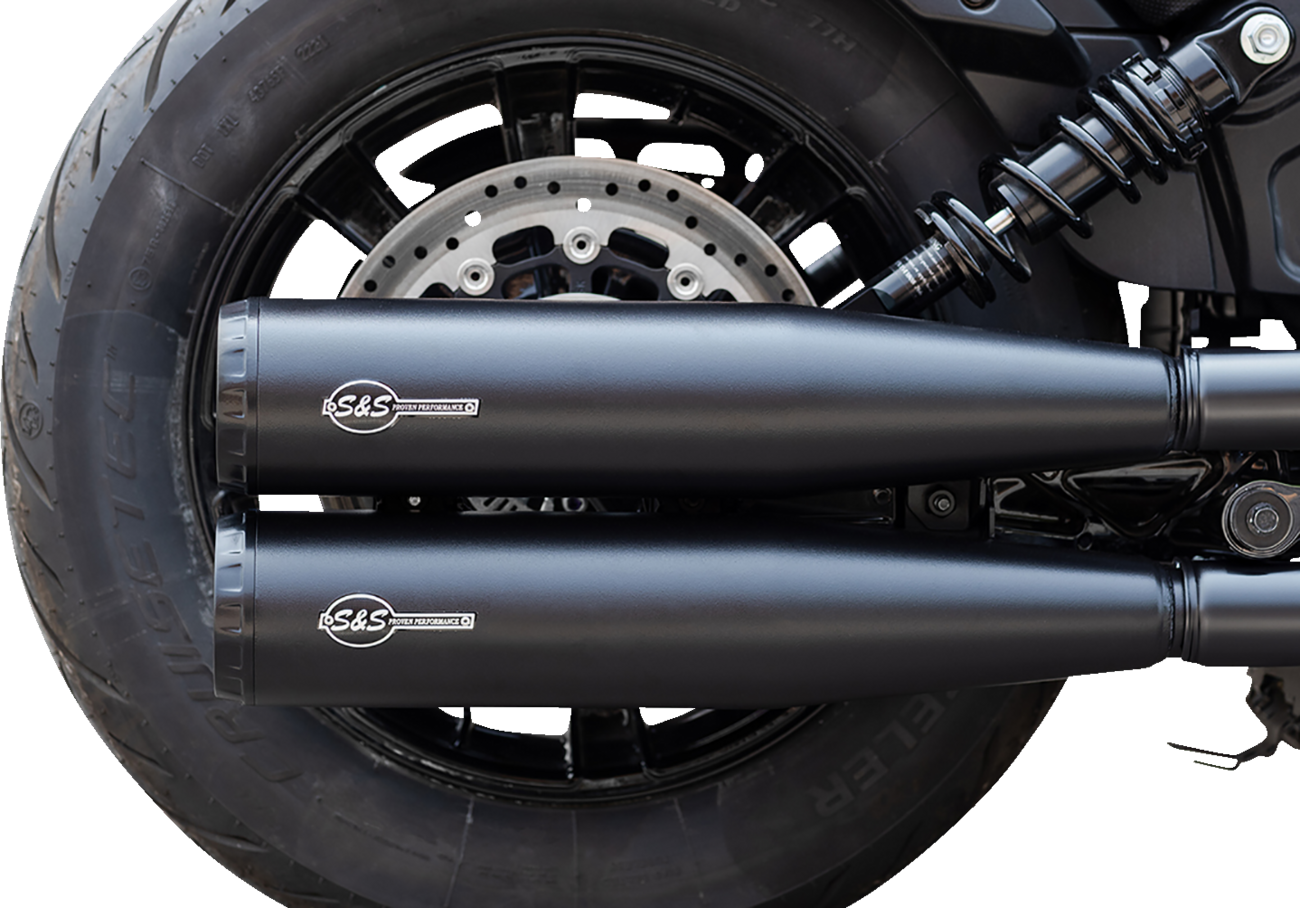 S&S CYCLE Grand National Slip-On Mufflers - Black - Race Only 4110-266-R