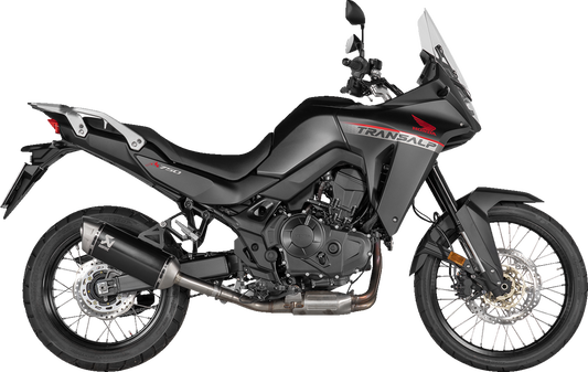 AKRAPOVIC Slip-On Line Muffler - Titanium - Black - Honda XL750 Transalp S-H7SO6-HRTBL